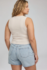 Gentle Fawn Crawford V-Neck Ribbed Tank Top in Alabaster