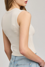 Gentle Fawn Crawford V-Neck Ribbed Tank Top in Alabaster