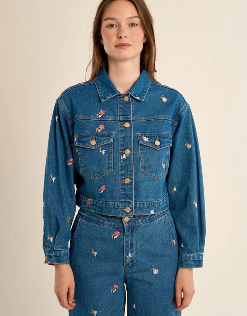 Molly Bracken Casey Embroidered Denim Jacket