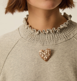 Des Petits Hauts Marly Glitter Enamel Heart Brooch