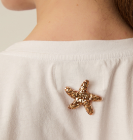 Des Petits Hauts Marielle Glitter Enamel Starfish Pin Brooch