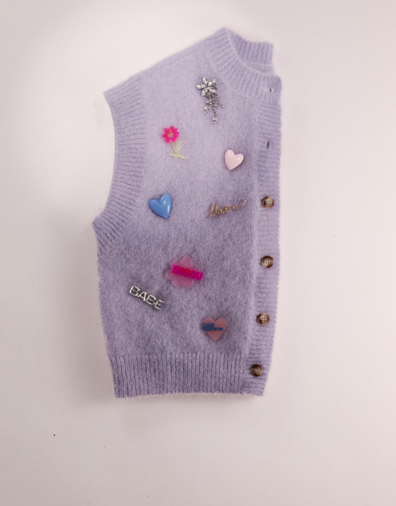 Des Petits Hauts Marylou Pink Enamel Heart Brooch