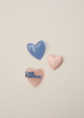 Des Petits Hauts Marylou Pink Enamel Heart Brooch