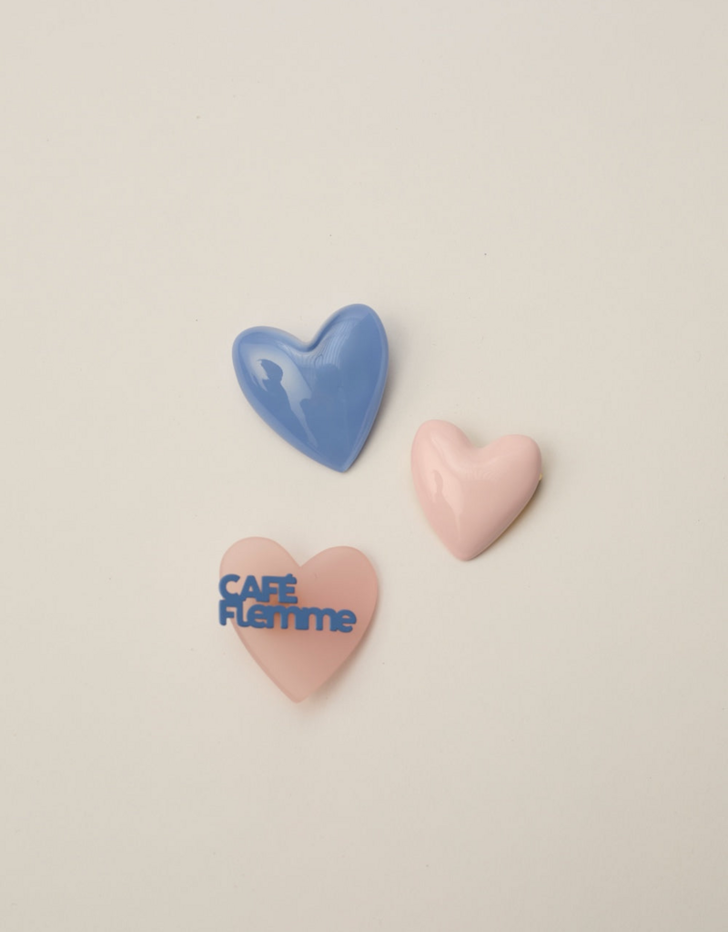 Des Petits Hauts Marylou Pink Enamel Heart Brooch