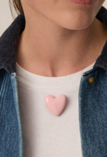 Des Petits Hauts Marylou Pink Enamel Heart Brooch