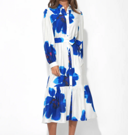Adelyn Rae Mila Button Up Printed Floral Midi Dress
