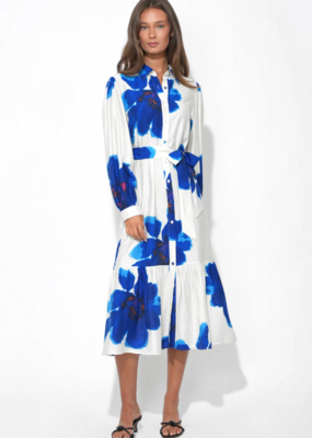 Adelyn Rae Mila Button Up Printed Floral Midi Dress