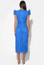 Adelyn Rae Daisy Cap Sleeve Scallop Lace Midi in Corneilia Blue
