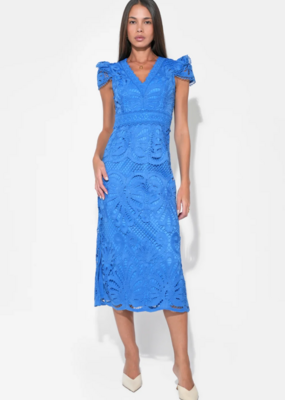 Adelyn Rae Daisy Cap Sleeve Scallop Lace Midi