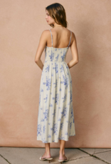 Dress Forum Chiara Sweetheart Midi Dress in Lilac Stripe