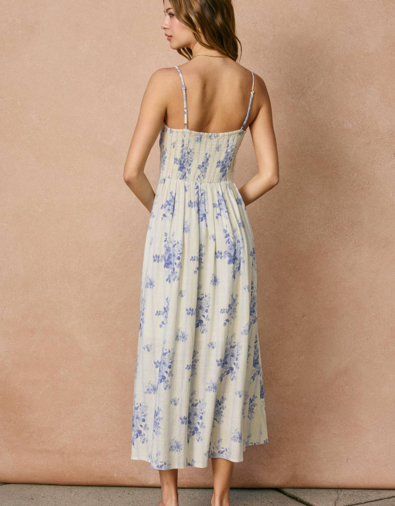 Dress Forum Chiara Sweetheart Midi Dress in Lilac Stripe