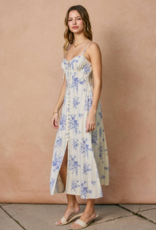 Dress Forum Chiara Sweetheart Midi Dress in Lilac Stripe