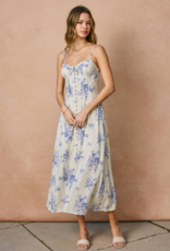 Dress Forum Chiara Sweetheart Midi Dress in Lilac Stripe