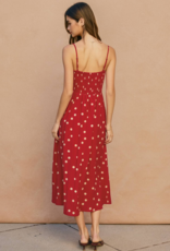 Dress Forum Chiara Sweetheart Midi Dress in Red/Ivory Polka Dot
