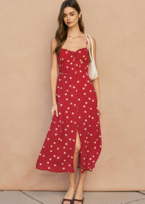 Dress Forum Chiara Sweetheart Polkadot Midi Dress