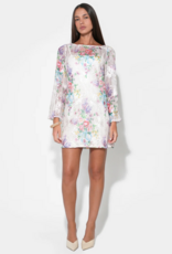 Adelyn Rae Bella Long Sleeve Crochet Mini Dress in Ivory Floral