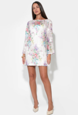 Adelyn Rae Bella Long Sleeve Crochet Mini Dress in Ivory Floral