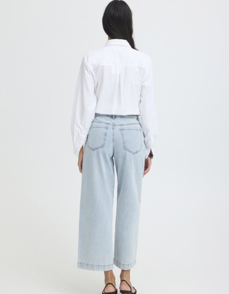B.Young Kielo High Waisted Embroidered Cropped Denim