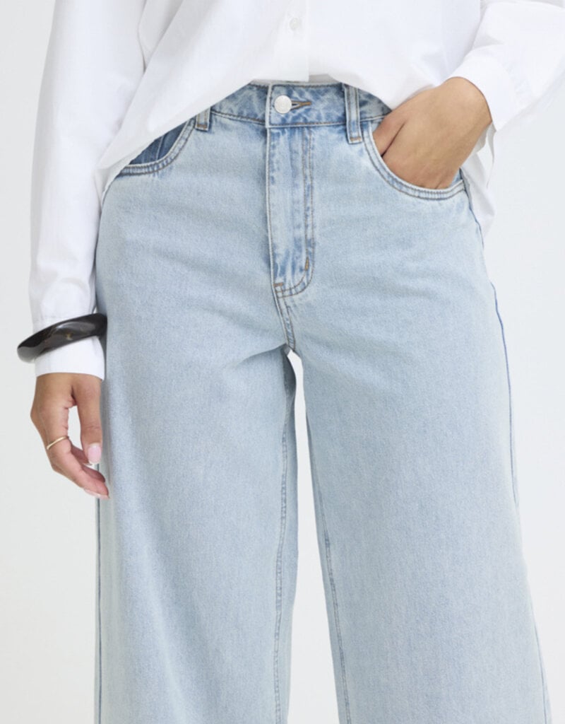 B.Young Kielo High Waisted Embroidered Cropped Denim