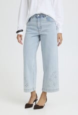 B.Young Kielo High Waisted Embroidered Cropped Denim