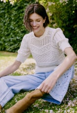 B.Young Kielo High Waisted Embroidered Cropped Denim