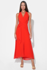 Adelyn Rae Jessika Halter Midi Dress in Red
