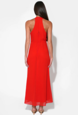 Adelyn Rae Jessika Halter Midi Dress in Red