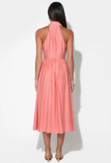 Adelyn Rae Mia Halter Midi Dress in Dusty Orange