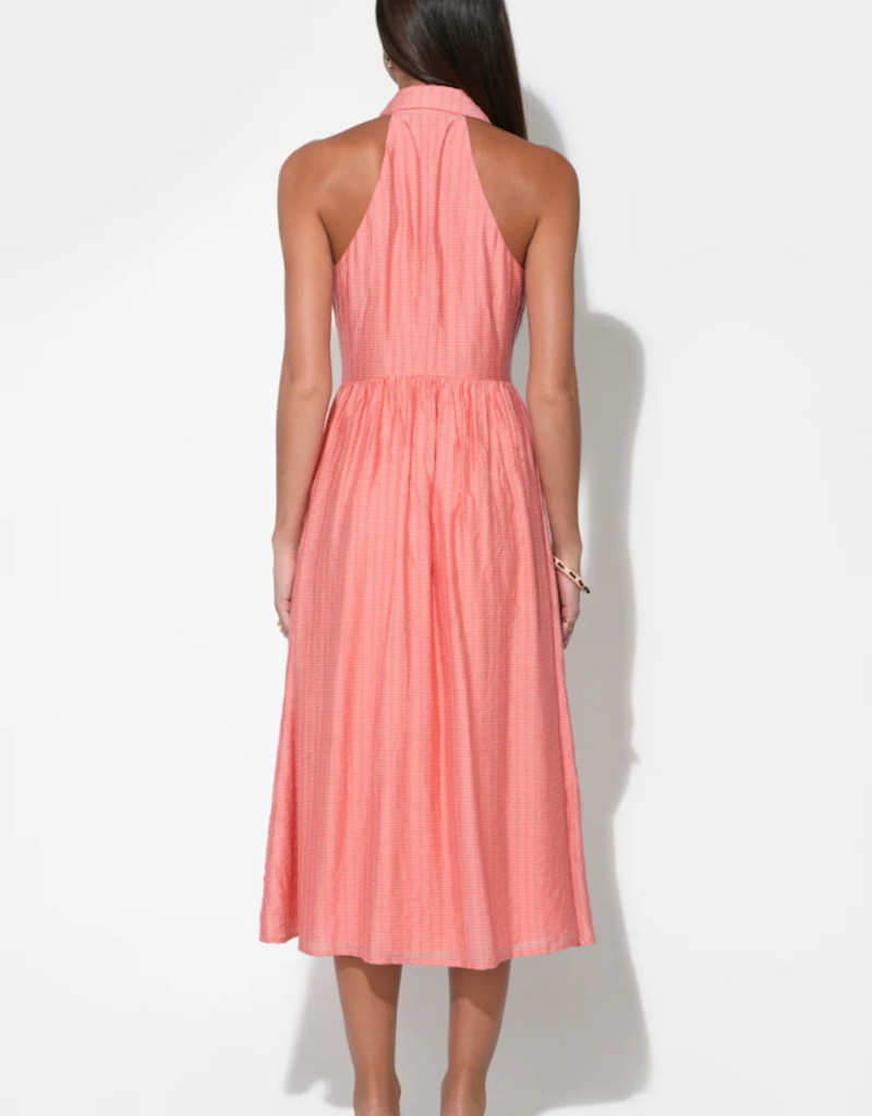 Adelyn Rae Mia Halter Midi Dress in Dusty Orange