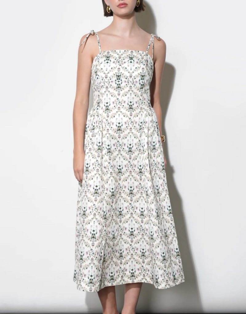 Greylin Sara Gathered Sides Sleeveless Midi Dress