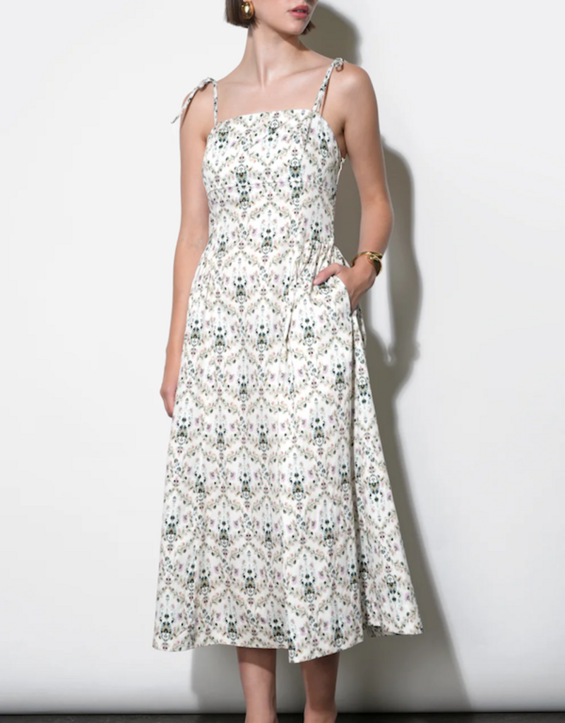 Greylin Sara Gathered Sides Sleeveless Midi Dress