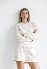 Brunette the Label Floral Little Sister Shorts in Cream with Pink