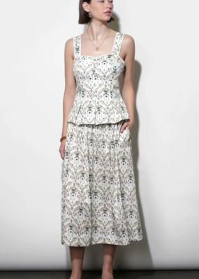 Greylin Aaliyah Smocked Waist Midi Skirt