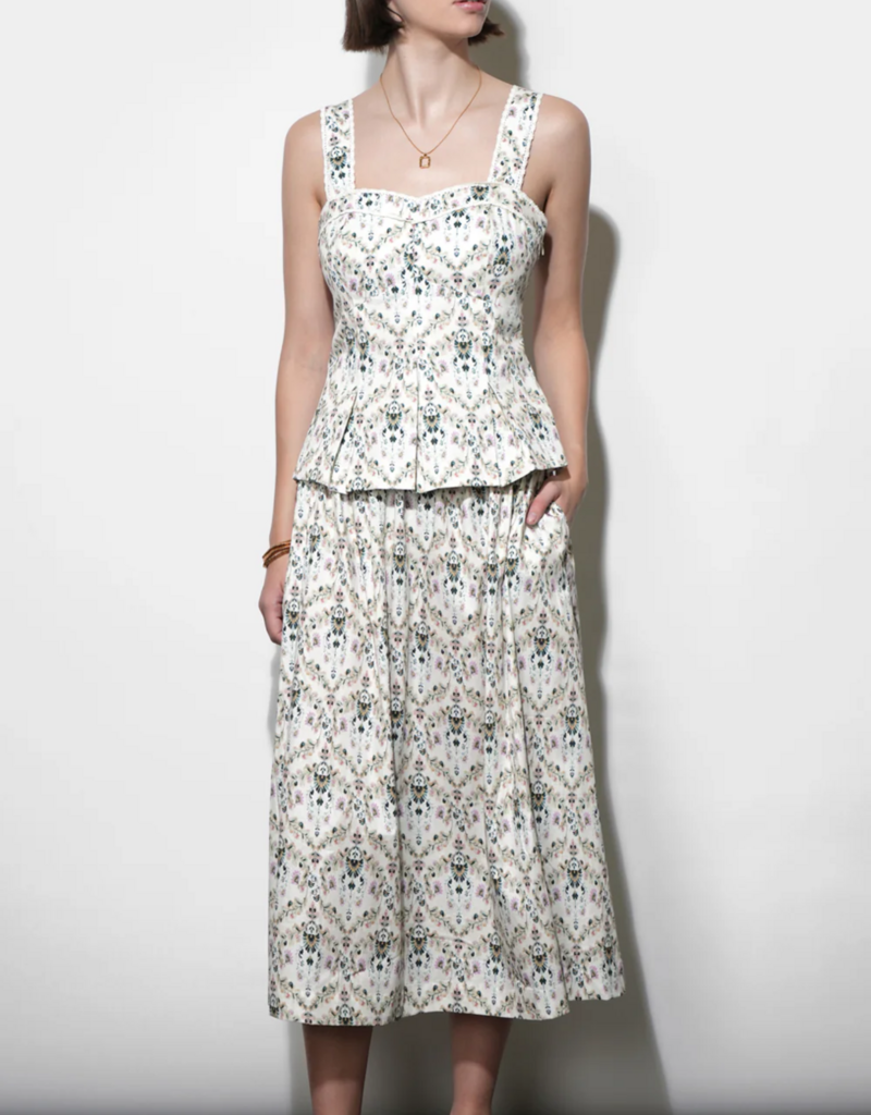 Greylin Aaliyah Smocked Waist Midi Skirt