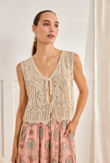 NKN Barcelona Beat Tie Knit Top in Camel