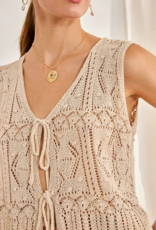 NKN Barcelona Beat Tie Knit Top in Camel