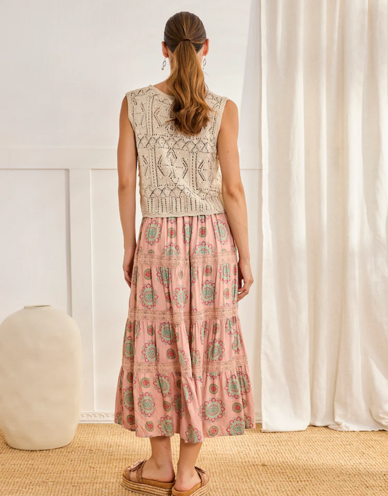 NKN Barcelona Beat Tie Knit Top in Camel