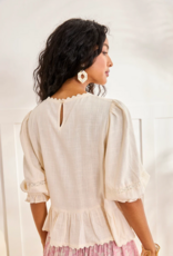 NKN Barcelona Jacin Blouse with Openwork Embroidery in Cream