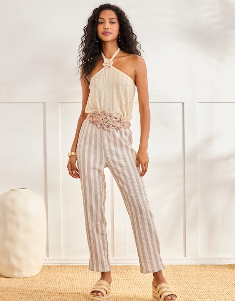 NKN Barcelona Tristan Printed Pants in Rose Stripe