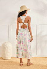 NKN Barcelona Danori Cross-Back Printed Dress in Green/Pink Floral Print