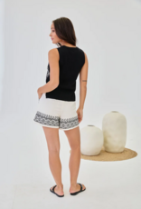 NKN Barcelona Peses Linen Blend Embroidered Shorts in Ivory