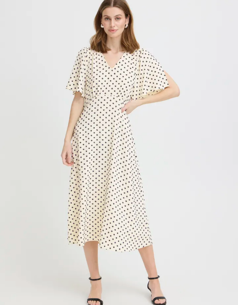 ICHI Zabby A-Line Dot Dress