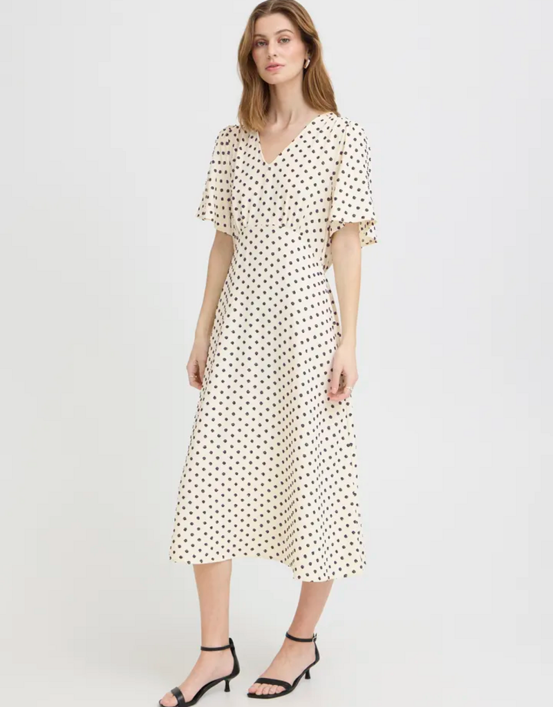 ICHI Zabby A-Line Dot Dress