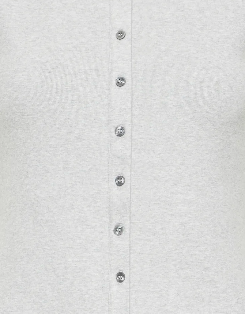 ICHI Palma Cotton Blend Top in Alloy Melange (FINAL SALE)