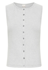 ICHI Palma Cotton Blend Top in Alloy Melange (FINAL SALE)