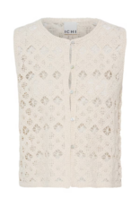 ICHI Nekla 100% Cotton Openwork Button Knit Top