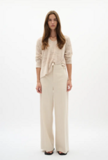 InWear Nita Cotton Blend V-Neck Knitted Pullover in Ecru