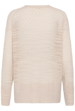 InWear Nita Cotton Blend V-Neck Knitted Pullover in Ecru