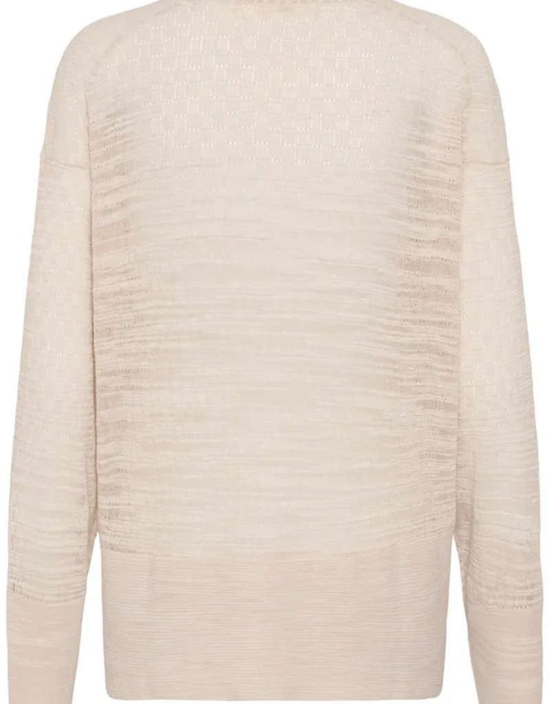 InWear Nita Cotton Blend V-Neck Knitted Pullover in Ecru