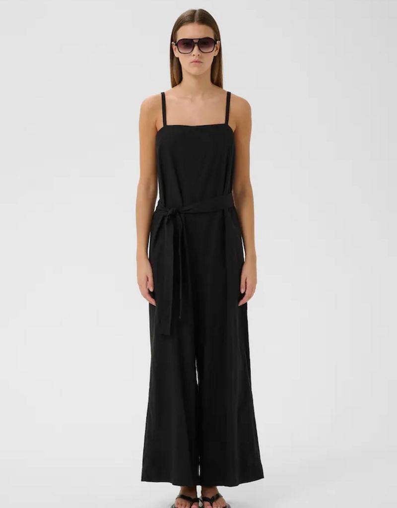 InWear Edith Linen Blend Jumpsuit in Black